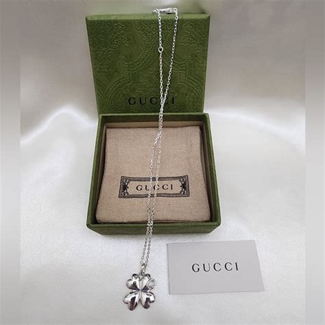 gucci gg necklace replica|gucci 4 leaf clover necklace.